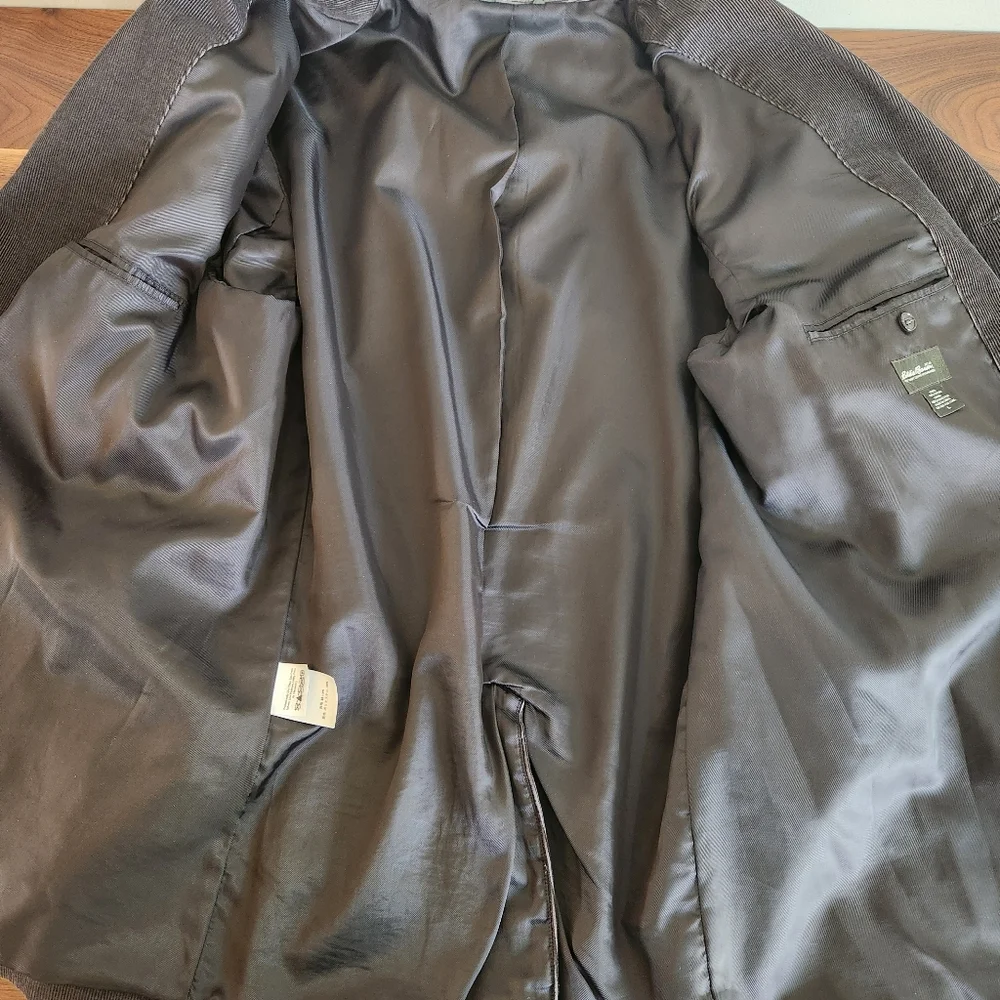 Eddie Bauer Men Corduroy Gray 3 Button Single Vent Fully Lined Sport Coat Size L - Picture 5 of 10